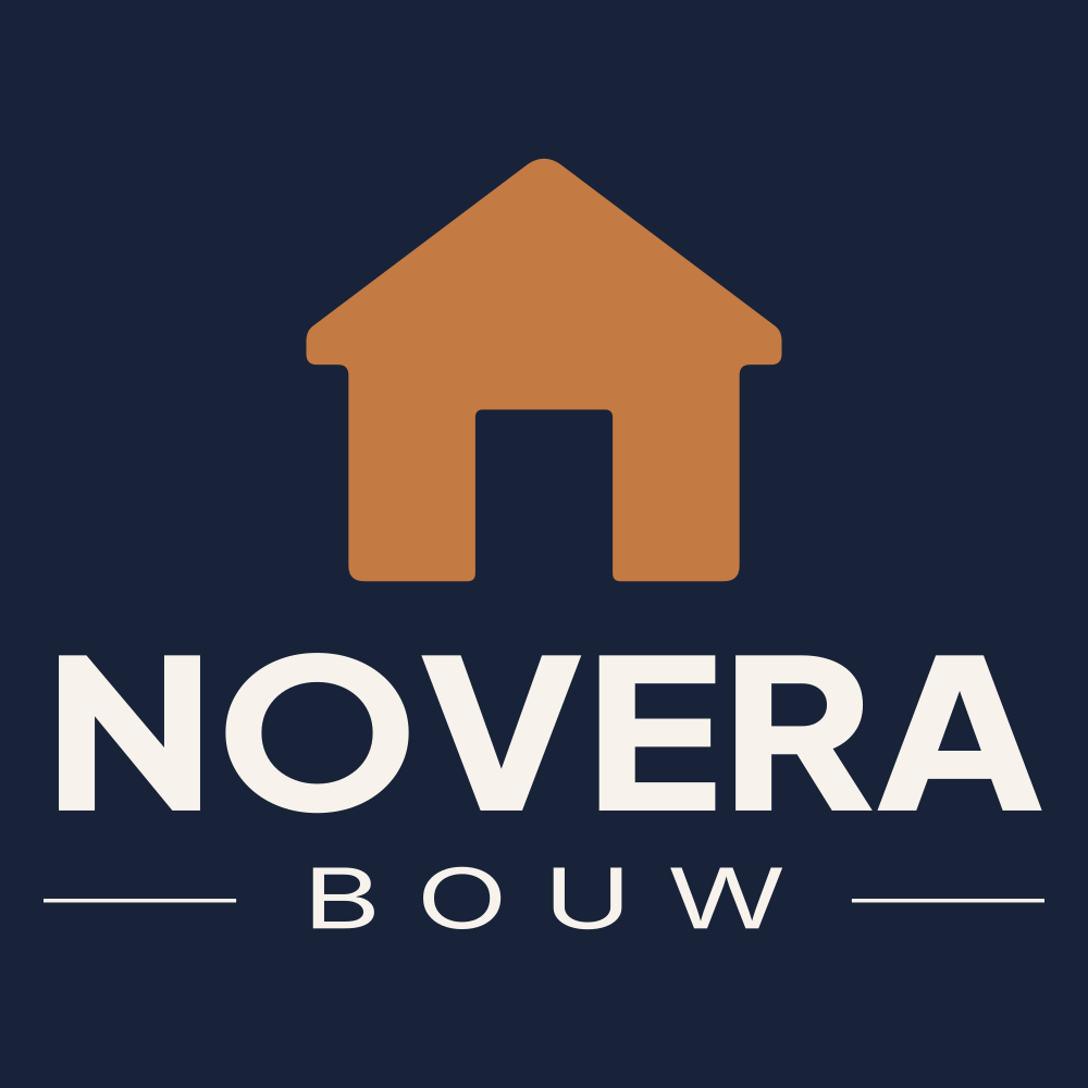 Novera Bouw profielfoto, origineel lockup op navy
